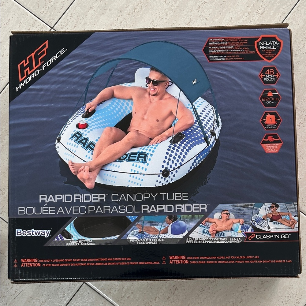NEW 🆕 Bestway Hydro-Force Rapid Rider Canopy Tube SEALED
